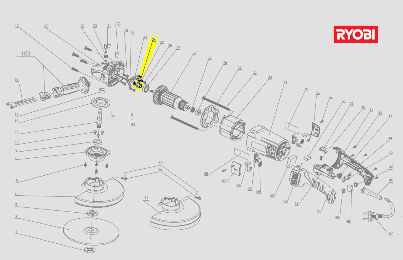 pignon renvoi d\'angle réf. 5131033214 Ryobi